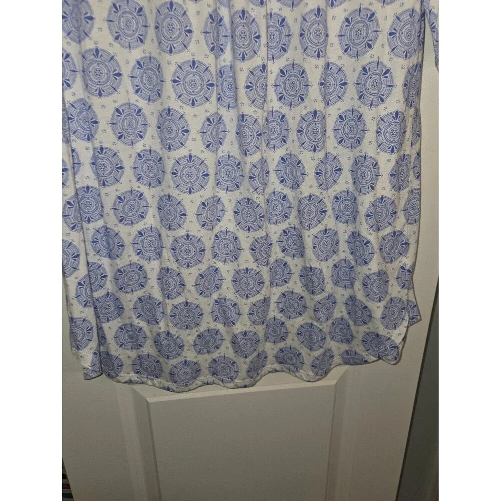Carole Hochman Light Blue Floral Cotton Sleep Dress Nightgown